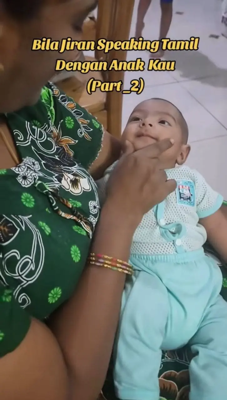 Indian aunty speaking Tamil to baby
