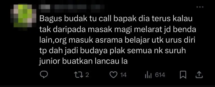 M'sian Recalls How A Senior Ordered A Junior To Make Instant Noodles For Him As A Way To 'Toughen Him Up comment 2