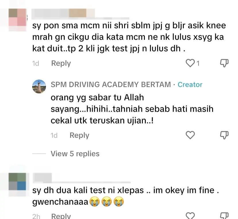 M'sian Instructor Left Baffled As Student Fumbles In Final Practice 1 Day Before Driving  comment 1