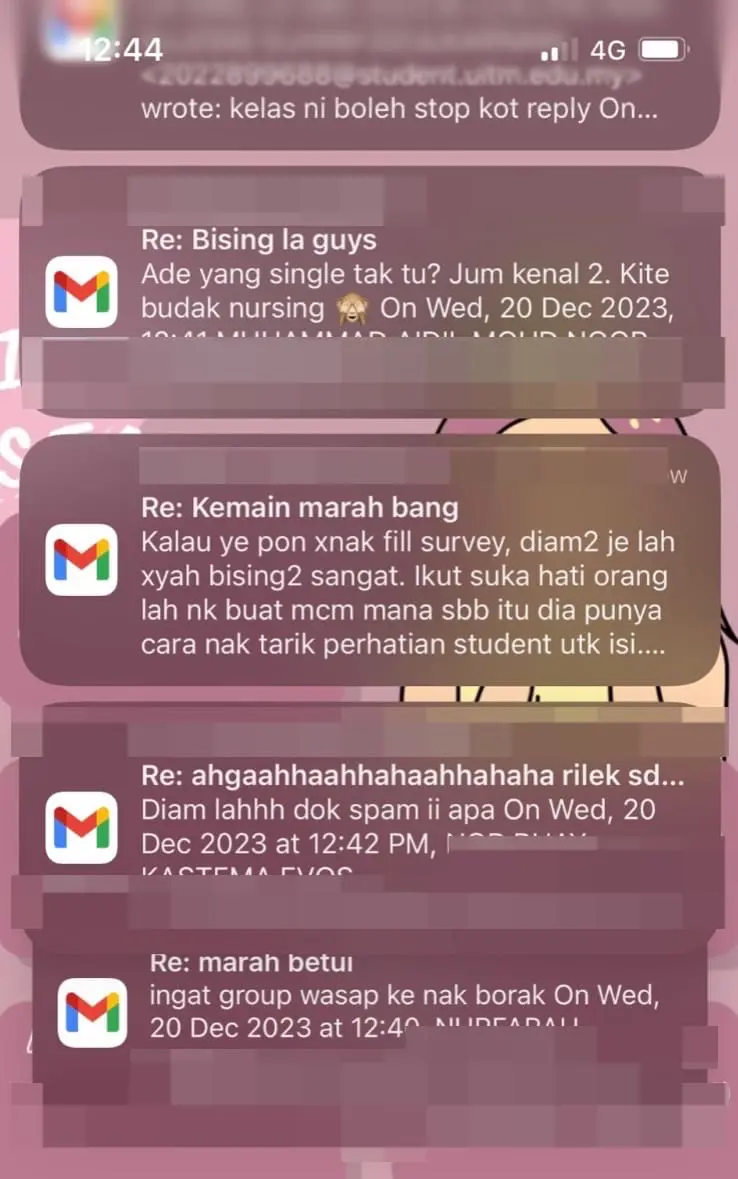 Screenshot of UITM's official email being spammed