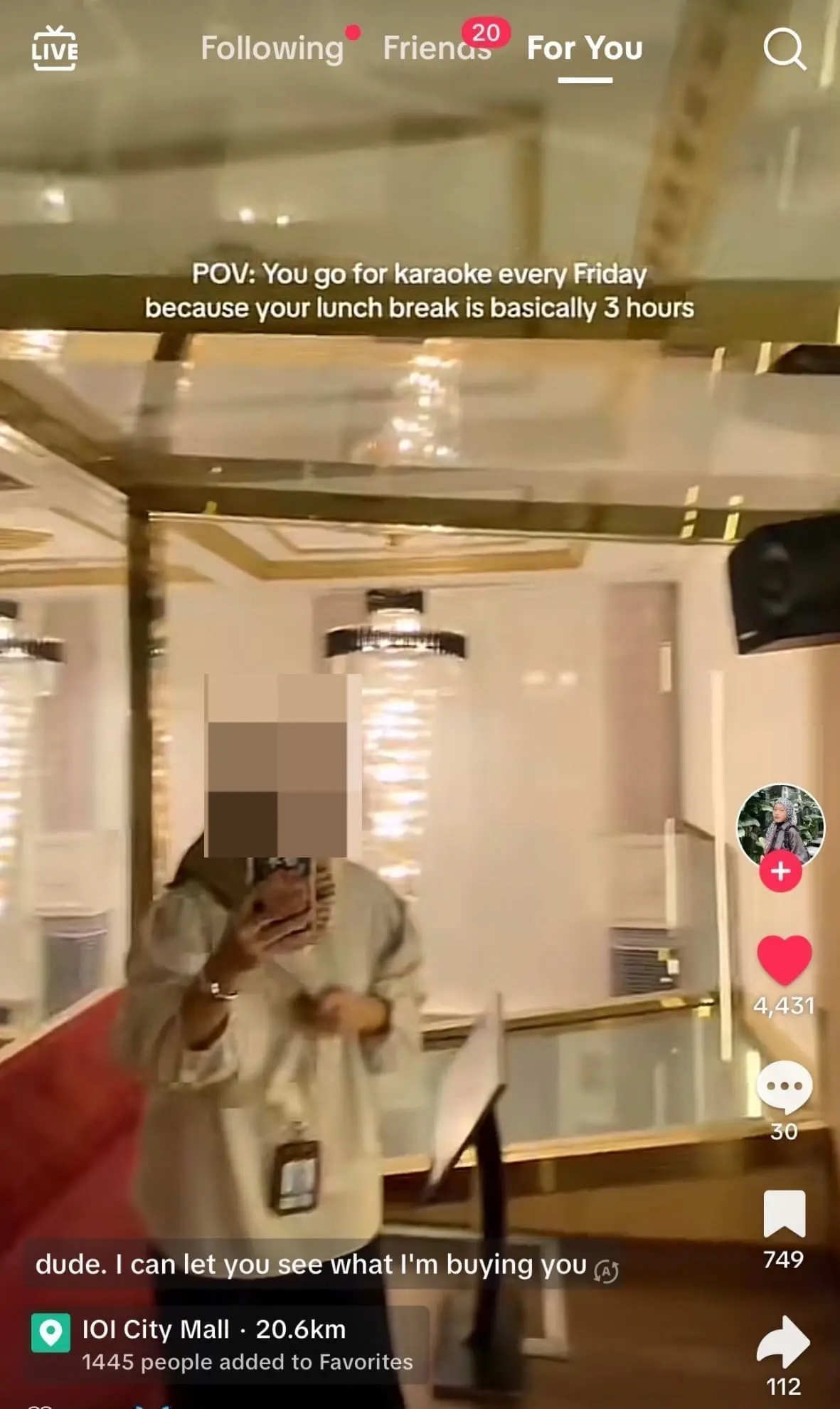 Malaysian government worker taking advantage during breaks to go karaoke