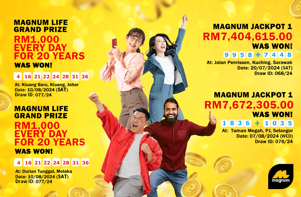 Winners of RM30mil Magnum 4D jackpot