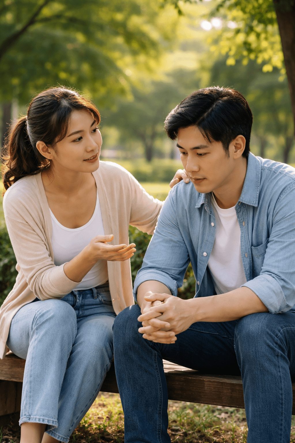 woman advising a man