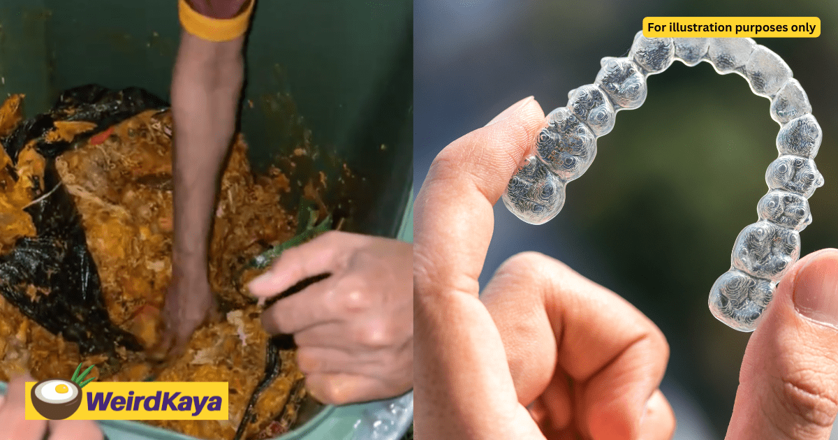 Mamak Staff Dig Through Rubbish Bin To Find Woman's Retainers She Threw Away By Accident