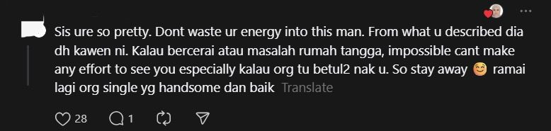 M'sian Woman Travels To Penang From KL To Meet Man, Only To Find Out He's Formerly Married & Has A Kid comment 2