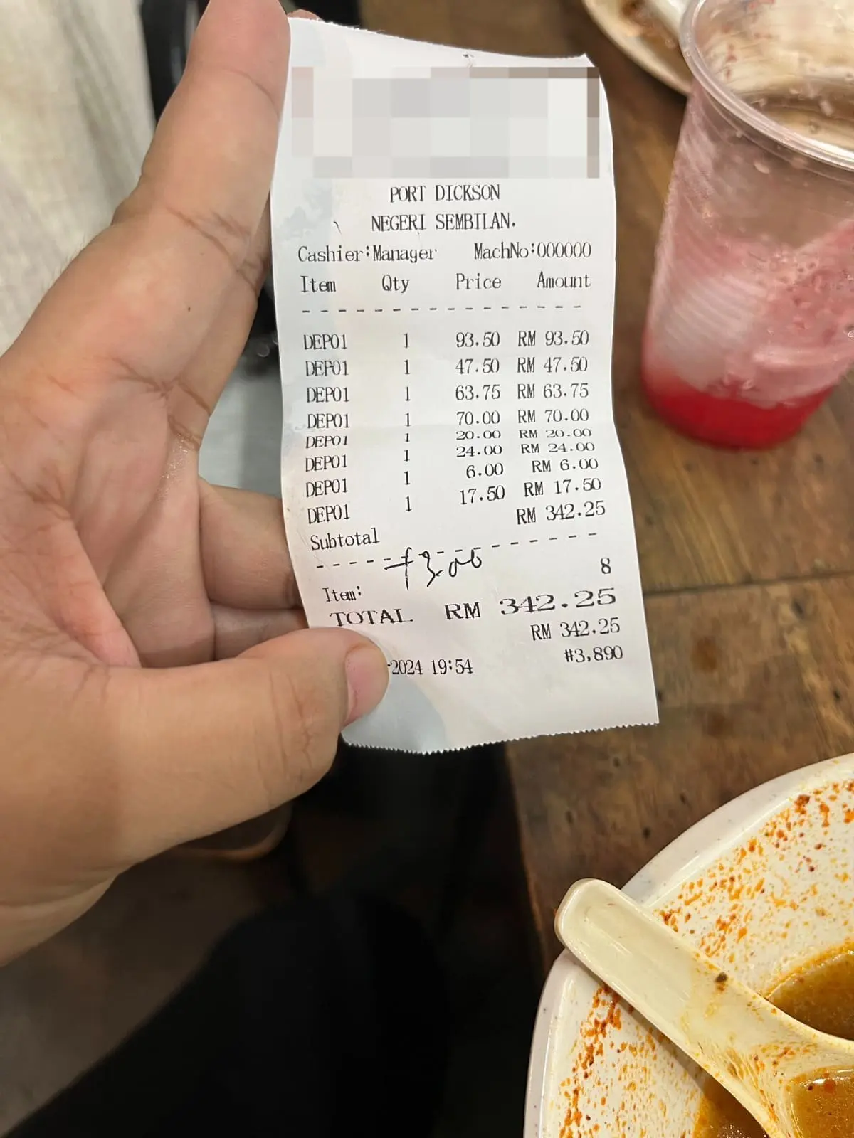 woman showing a receipt
