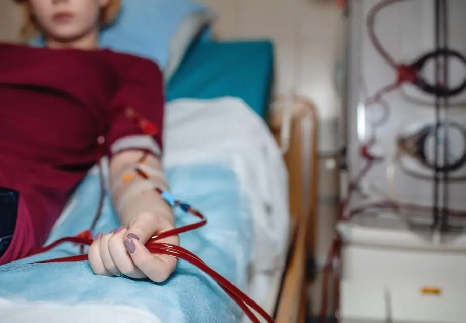woman undergoing kidney dialysis