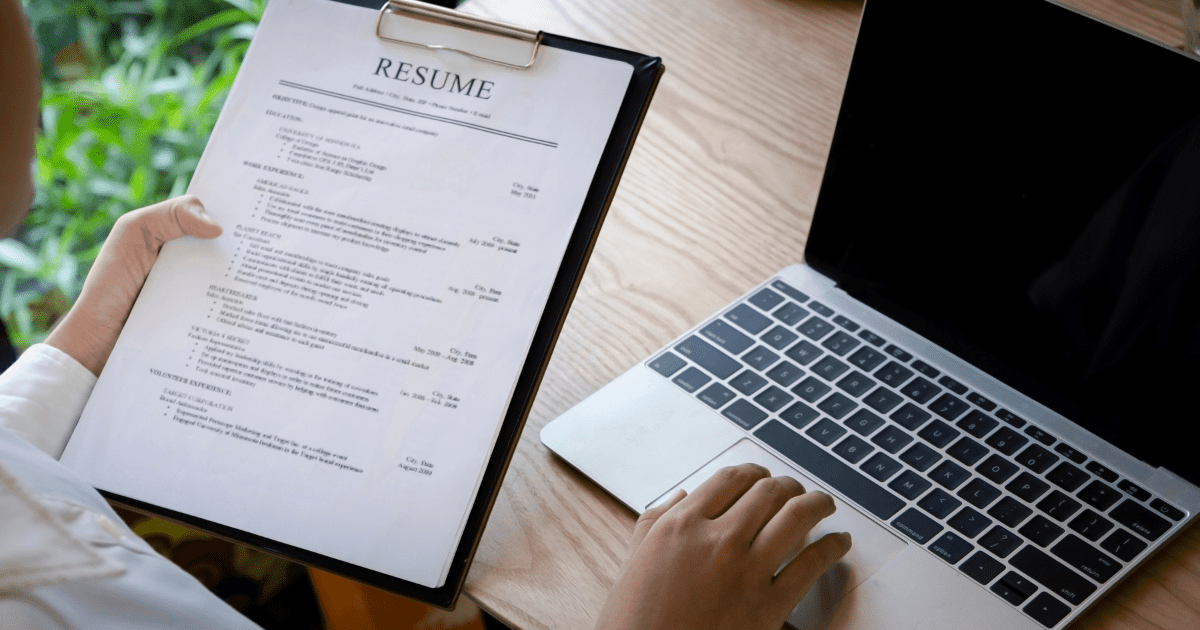 woman updating her resume