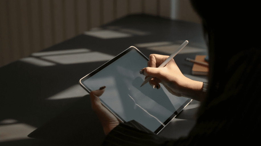 Woman using an iPad