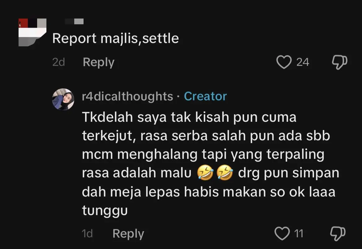 M'sian Woman Unable To Get Legally Parked Car Out After JB Eatery Blocks It With Tables & Chairs comment 4