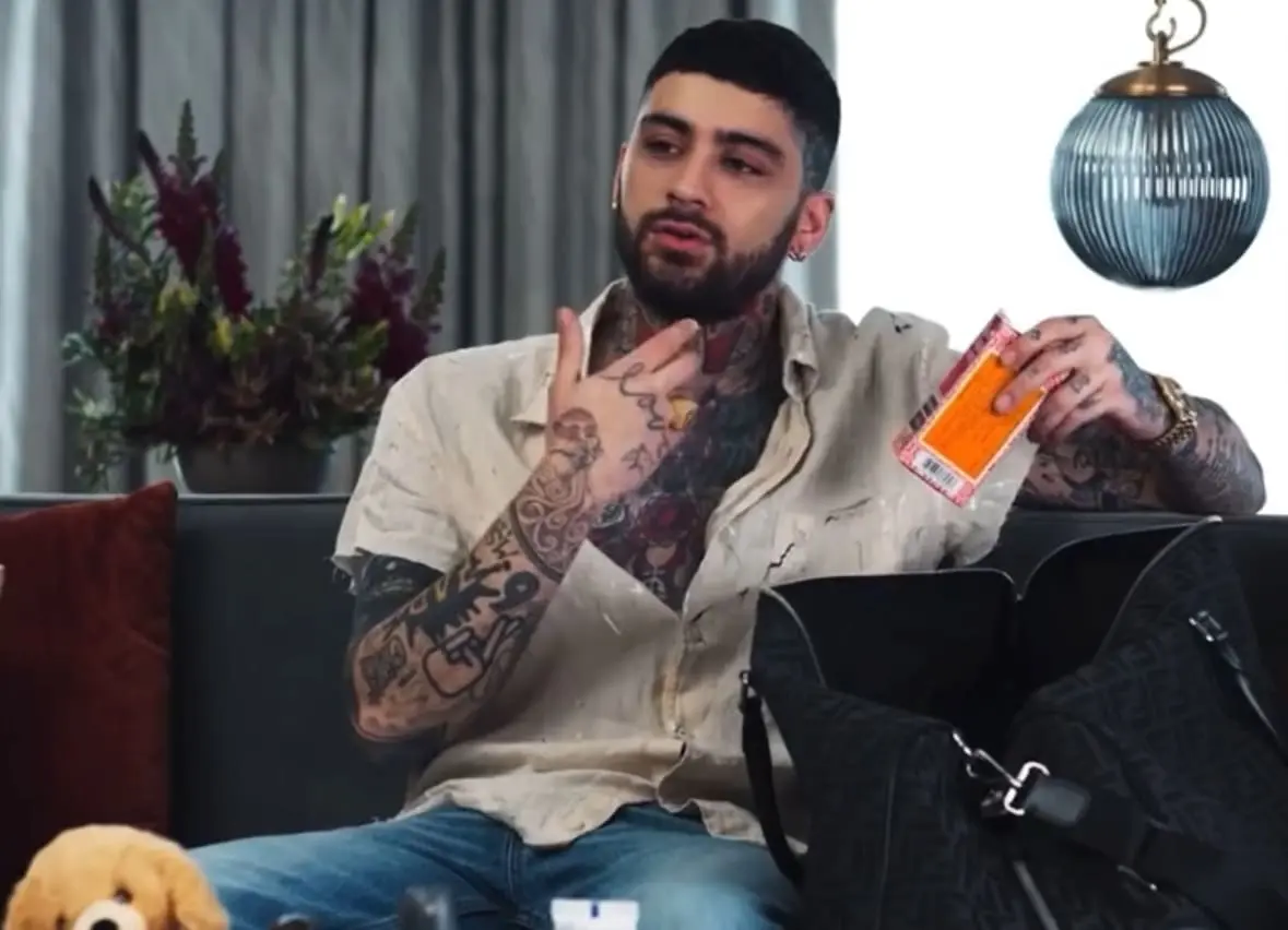 Zayn Malik showing his cough syrup