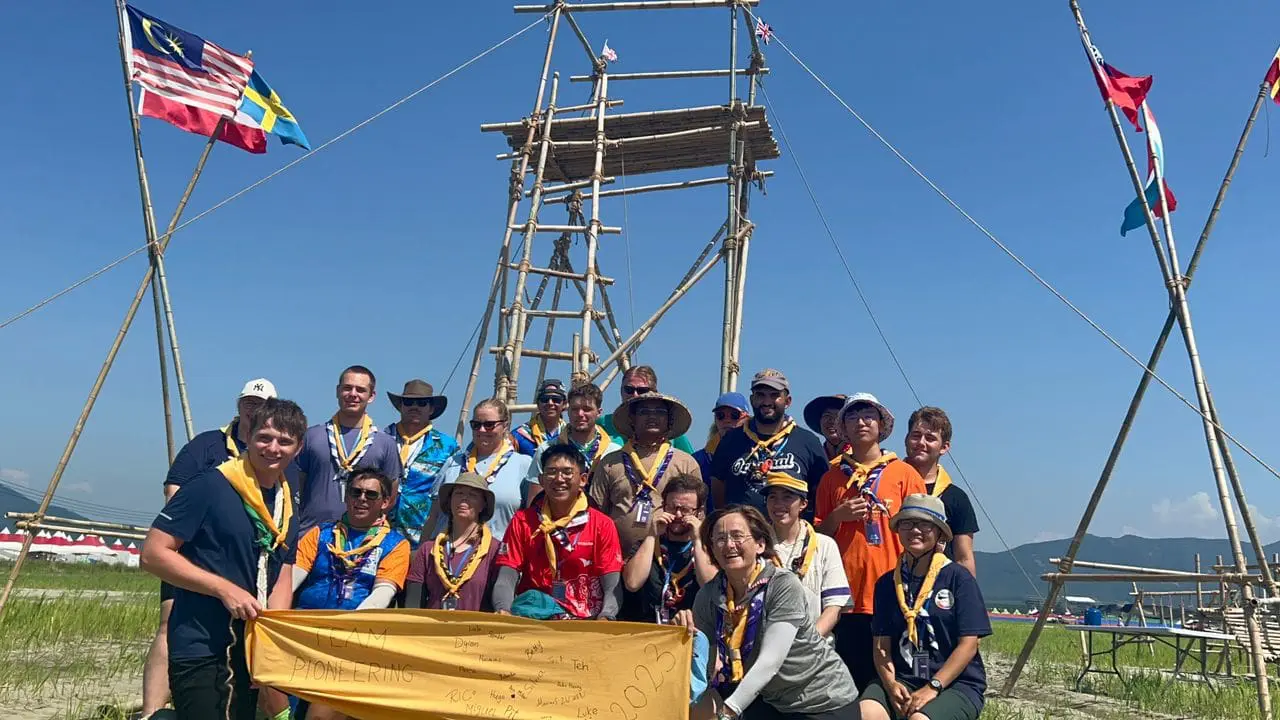 Zu Wen and his IST friends at 25th World Scout Jamboree