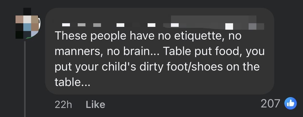 Man Slammed For Letting Child Stand On Top Of Table At Food Court In S'pore comment 1