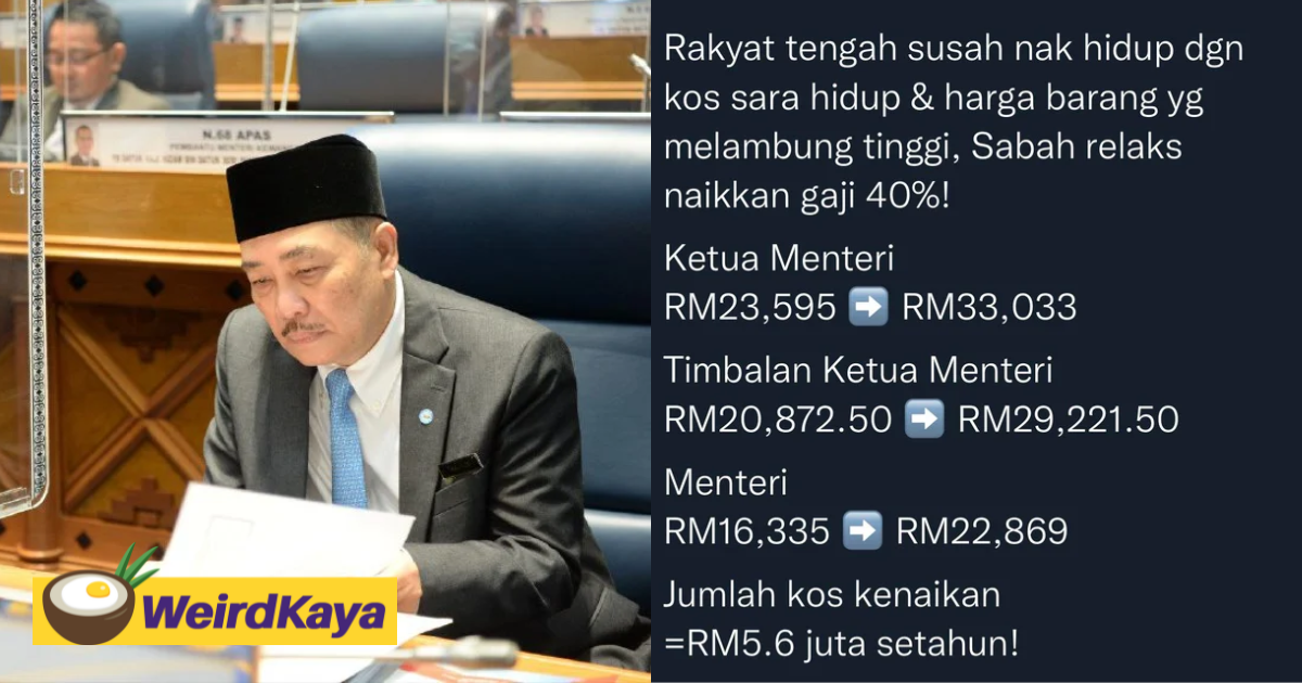 Sabah state assembly approves bill which will increase state ministers & reps' salary by 40% | weirdkaya