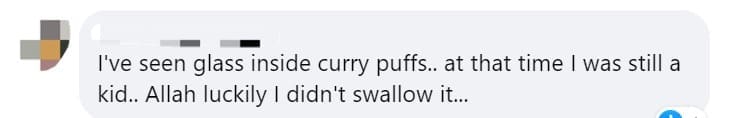 Extra ingredient found in woman's curry puffs (comment)
