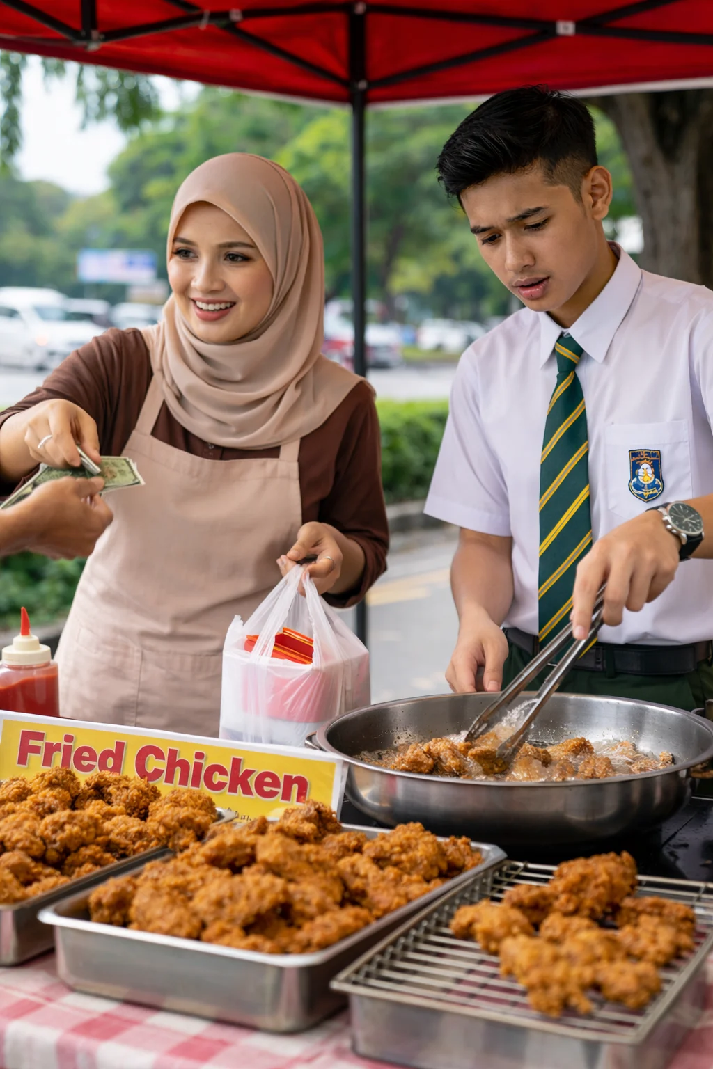 B40 selling fried chicken