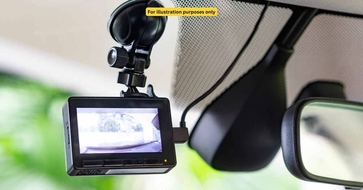 Dash cam in car