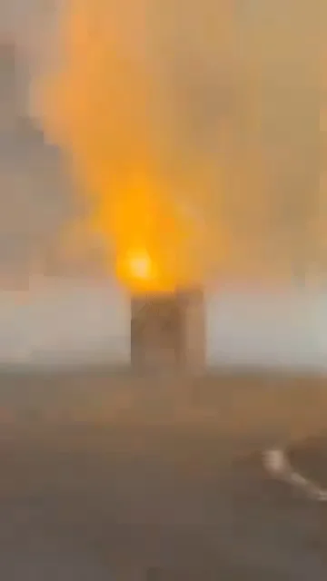 Firework box topples 