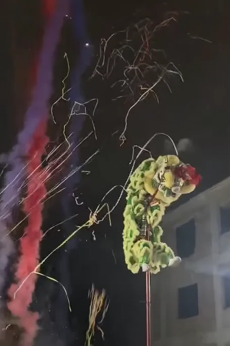 Lion dance on fire ( )