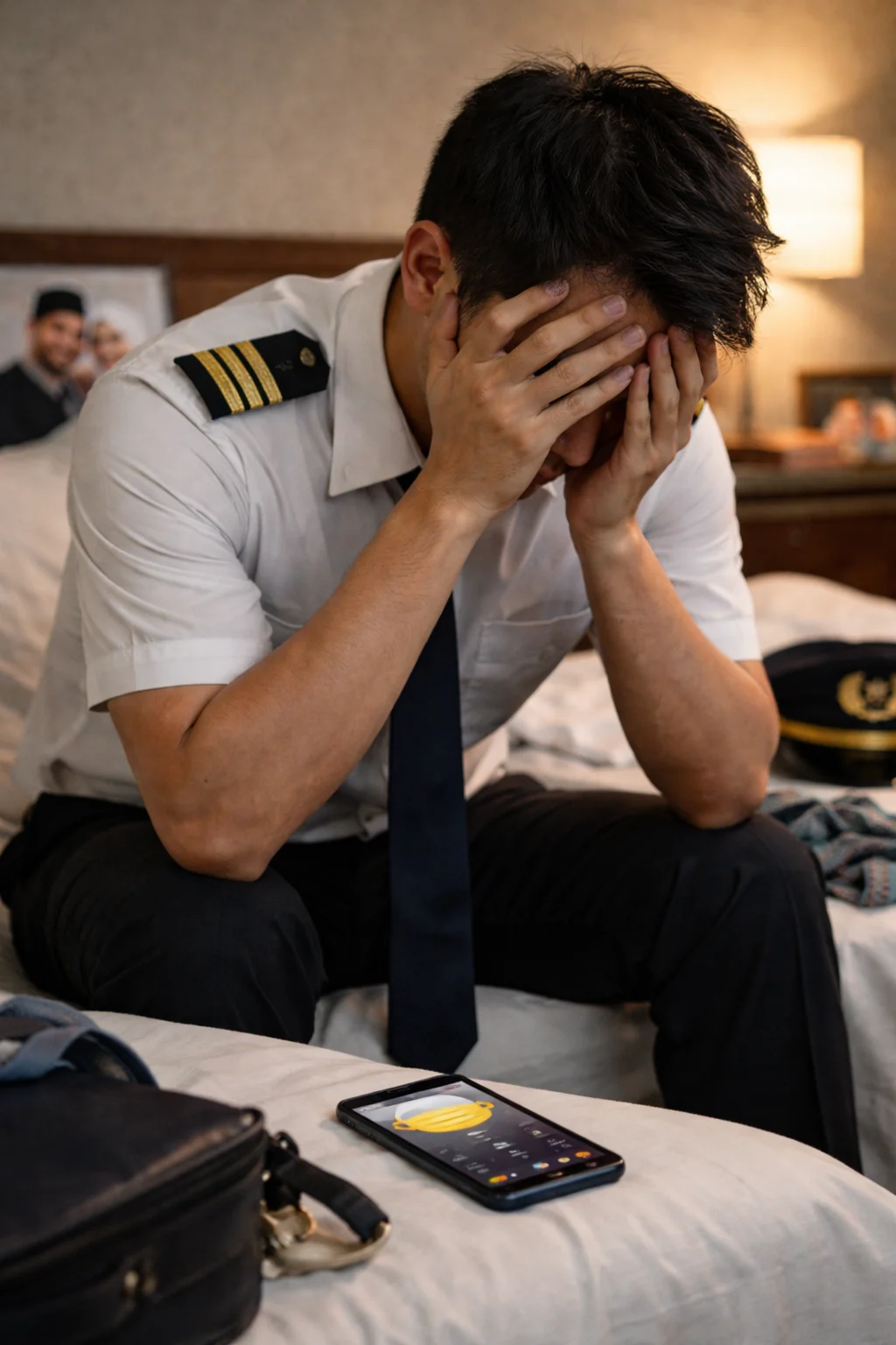Man in cabin crew uniform
