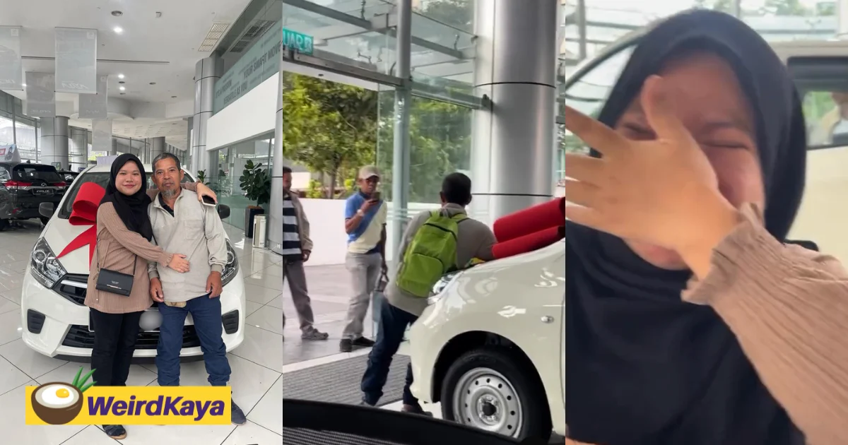 M’sian woman tears up after buying st car for her dad despite earning only rm ,