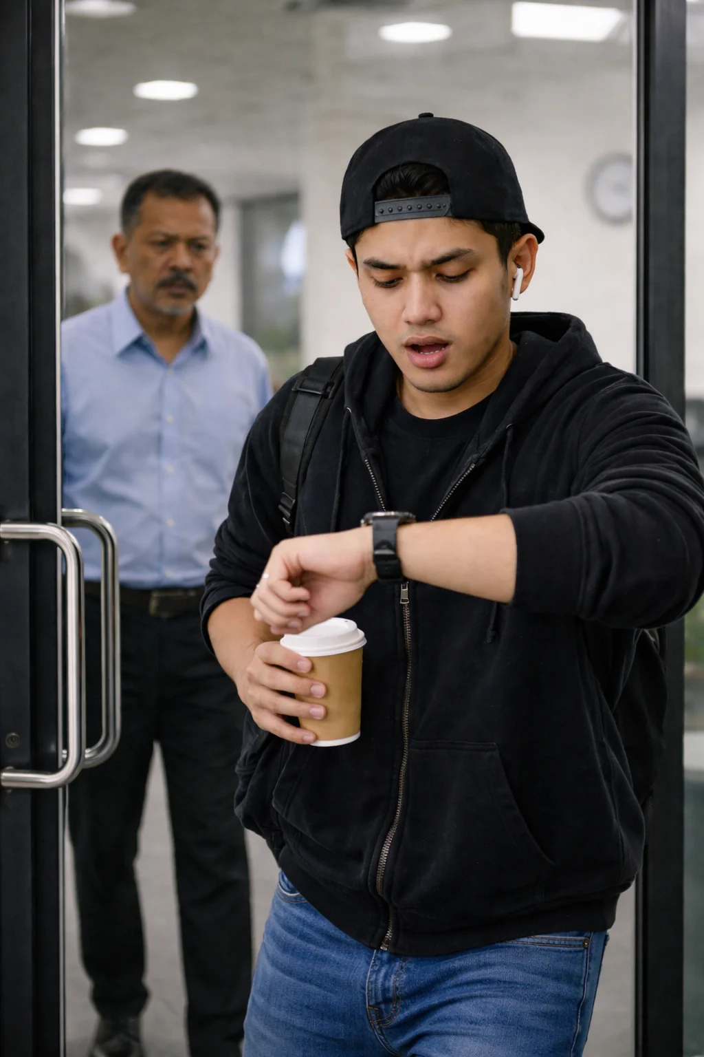 Staff leaving the office