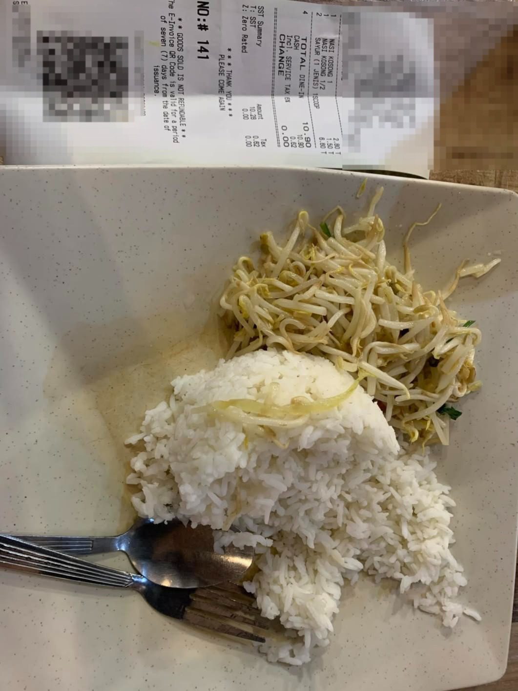 wk “i expected rm –rm ” — m’sian shocked after paying rm . for rice & taugeh.
