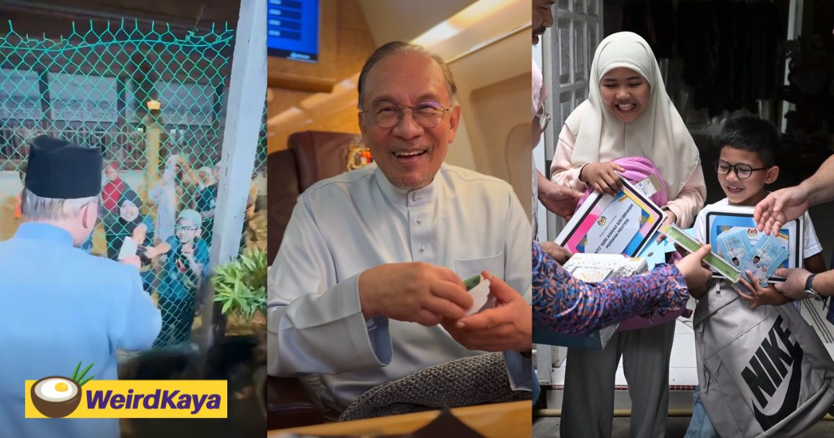 wk m’sian siblings give anwar rm duit raya, receive ipads from him as he was moved by their sincerity