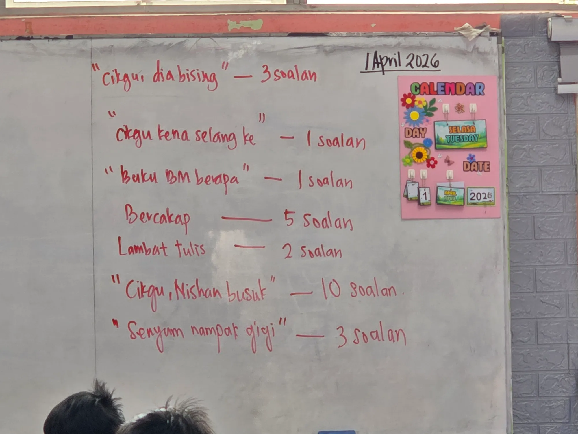 wk m’sian teacher’s extra homework punishment so effective, students stop talking entirely in class.