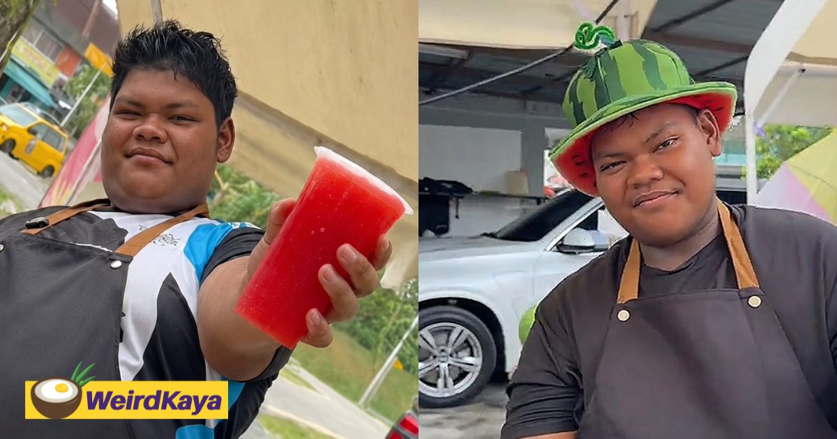 wk yo m’sian with disabilities runs ‘pay as you wish’ watermelon drink stall, once receiving rm for a cup
