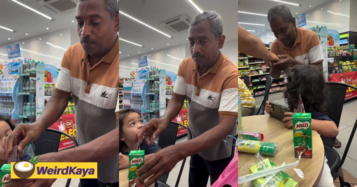 Kind M’sian Uncle Treats Woman’s Kids To Free Dessert To Celebrate His Daughter Having A Baby After 5 Years | WeirdKaya