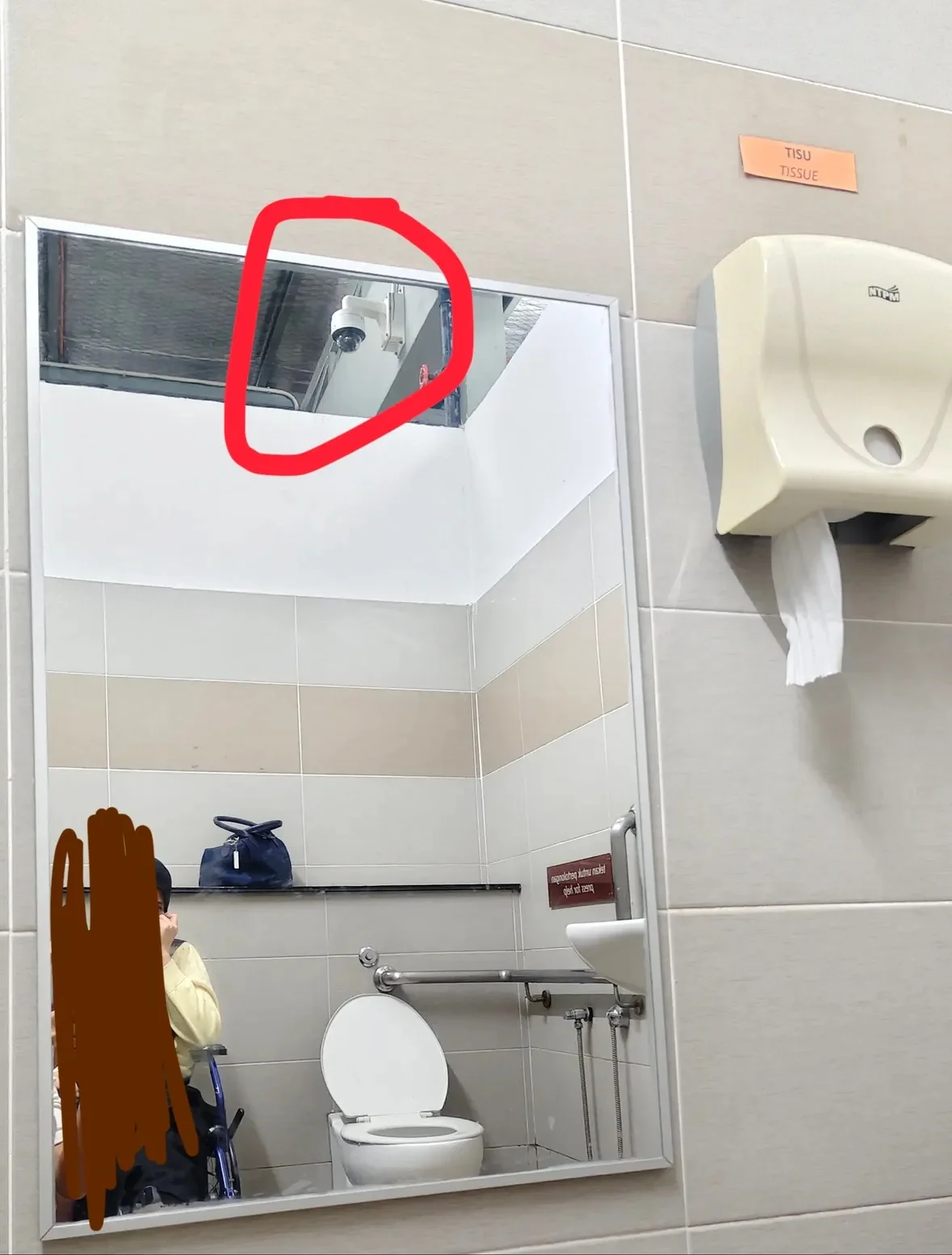 wk m'sian left worried after cctv camera spotted peeking into rawang r&r oku toilet..