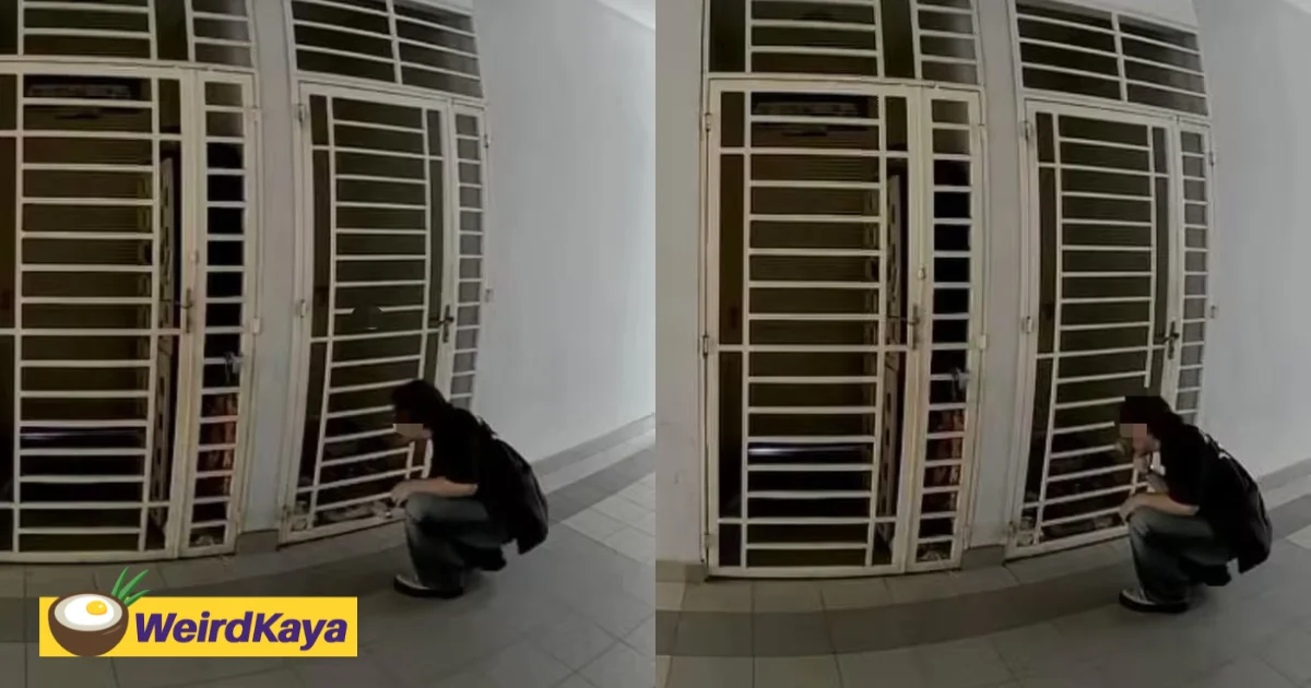 Viral Clip Shows Man Sniffing Woman's Shoe He Secretly Took From Apartment Unit In Shah Alam