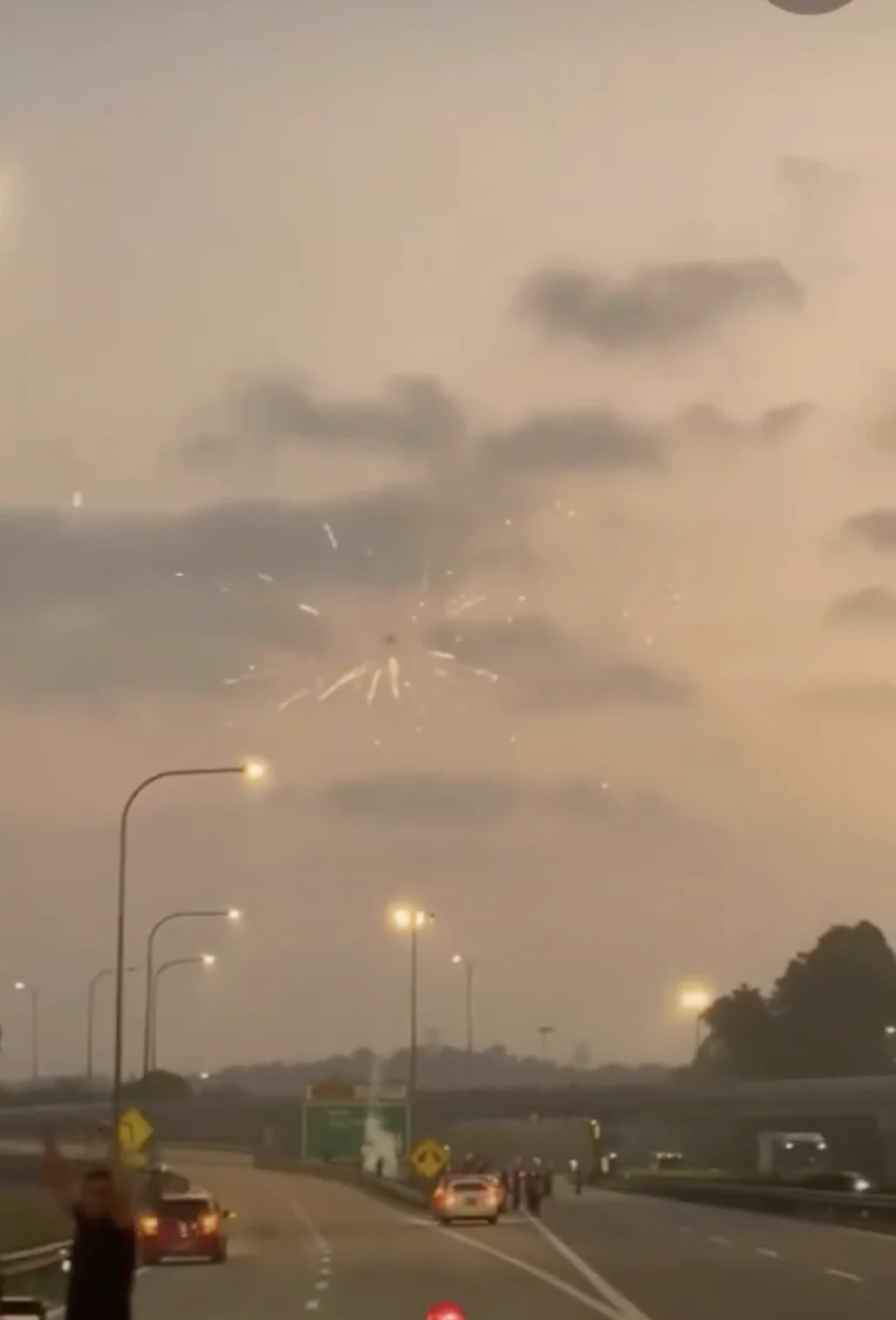 wk set firework for illegally blocking the road