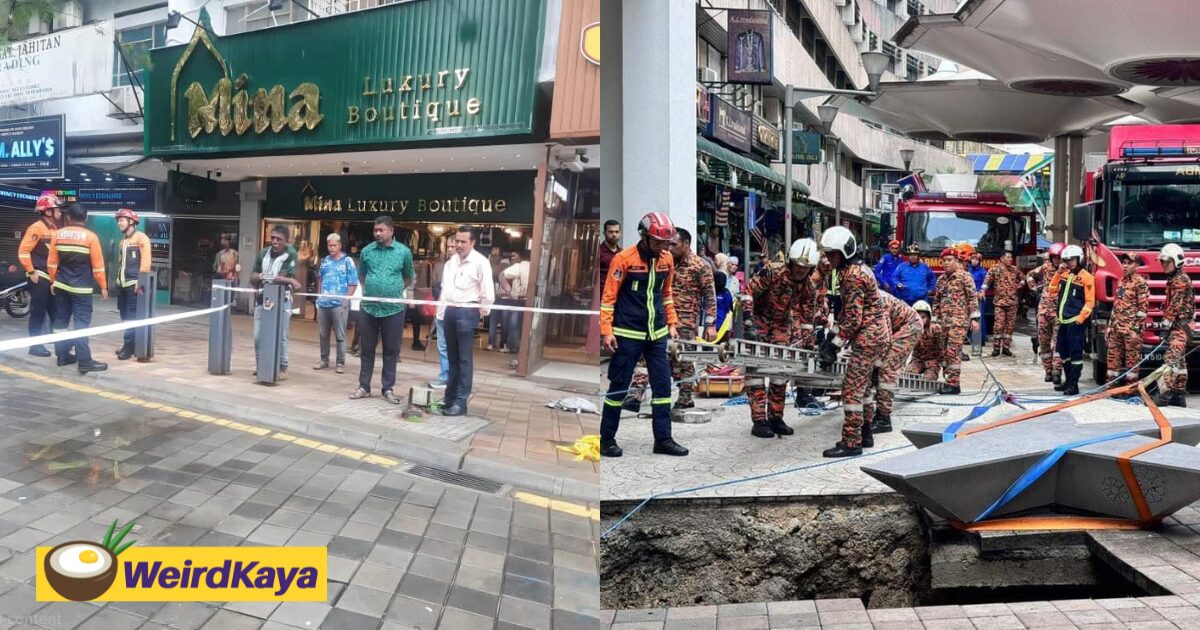 Another Sinkhole Spotted At Masjid India, More Than 1 Year After A Foreign Woman Fell Into One