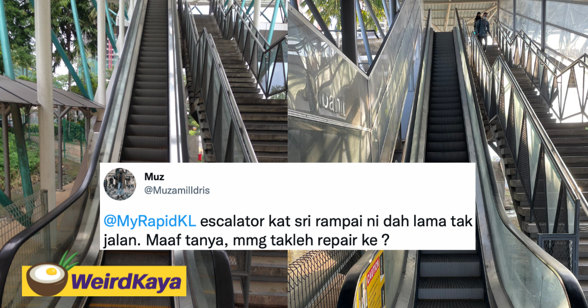 A lrt escalator in kl has been under repair for 5 years and… it’s still not fixed yet | weirdkaya