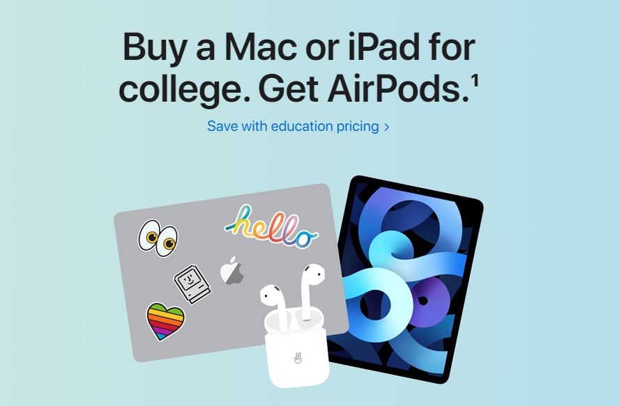 Get yourself a pair of free AirPods with Apple’s ‘Back to School’ promo