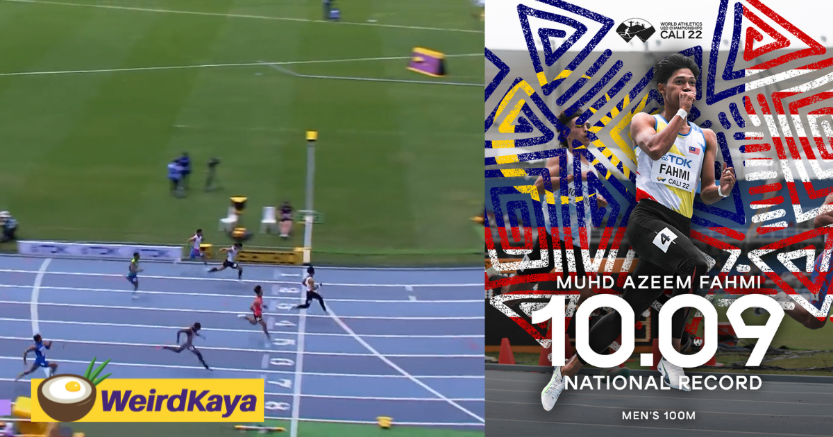[video] 18yo azeem fahmi breaks national 100m record by clocking 10. 09s at world meet | weirdkaya