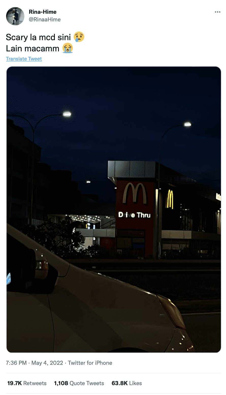 Die-thru sign at mcdonalds