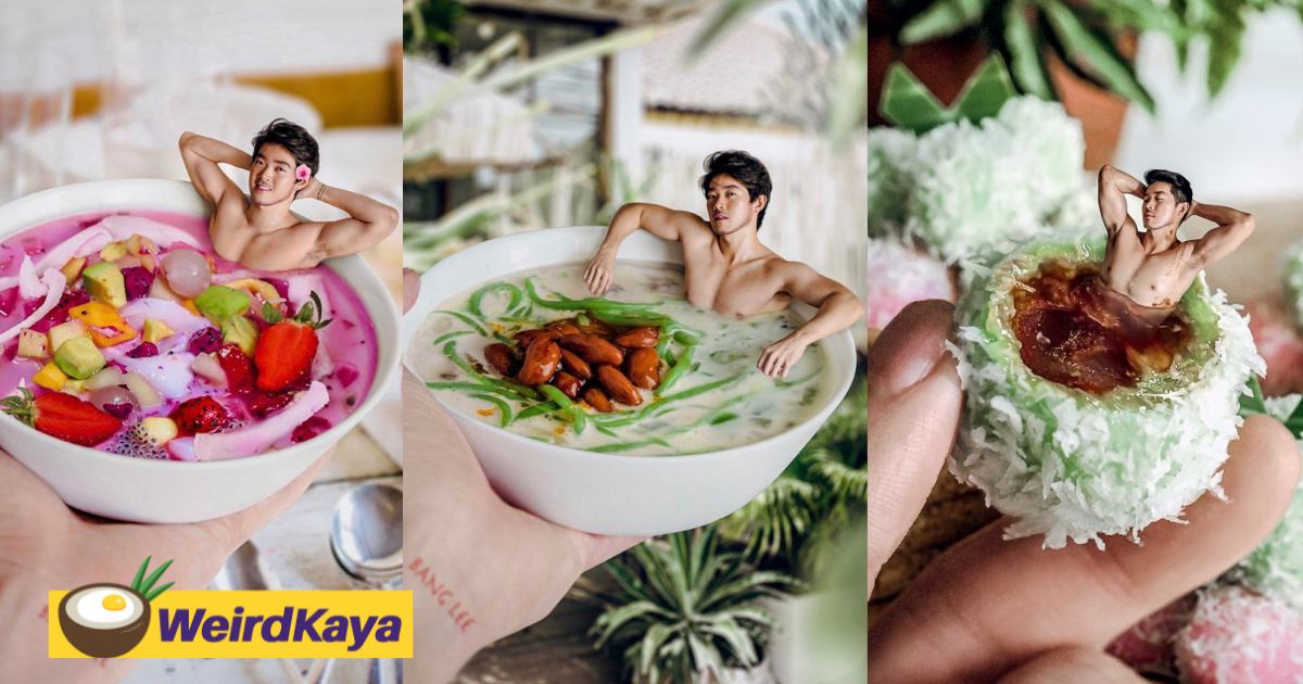 Digital artist photoshops himself into southeast asian desserts such as onde-onde, cendol and more | weirdkaya