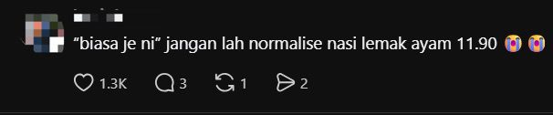 'Welcome To Johor Darul SGD' — M'sians Stunned By Nasi Lemak Being Sold For RM4.50 To RM25 comment 2