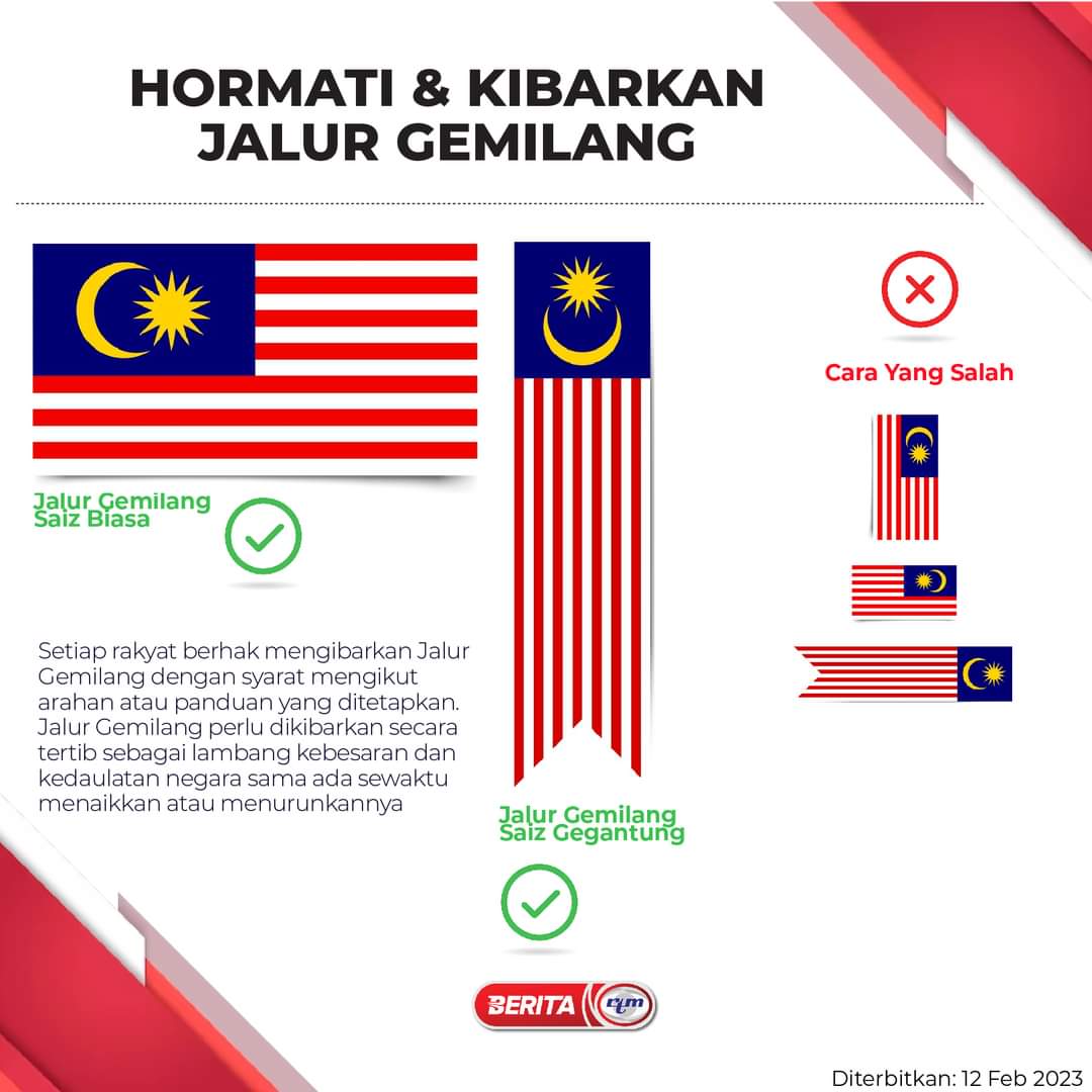 Image from: Why Is An Upside Down Jalur Gemilang Frowned On? Here Are 2 Reasons Why & How To Display It Correctly | WeirdKaya