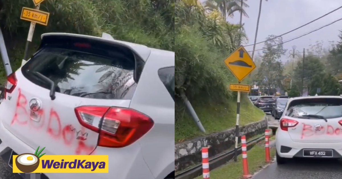 [video] myvi gets spray-painted with the word 