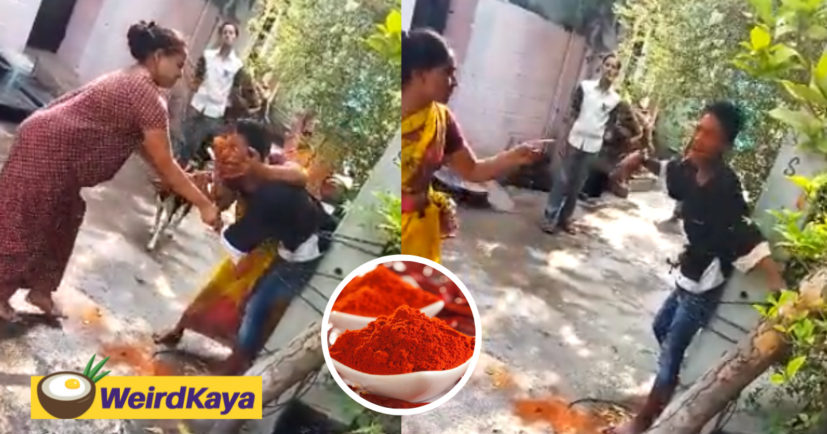 [VIDEO] Indian mother punishes marijuana-addicted son by rubbing chili powder into his eyes