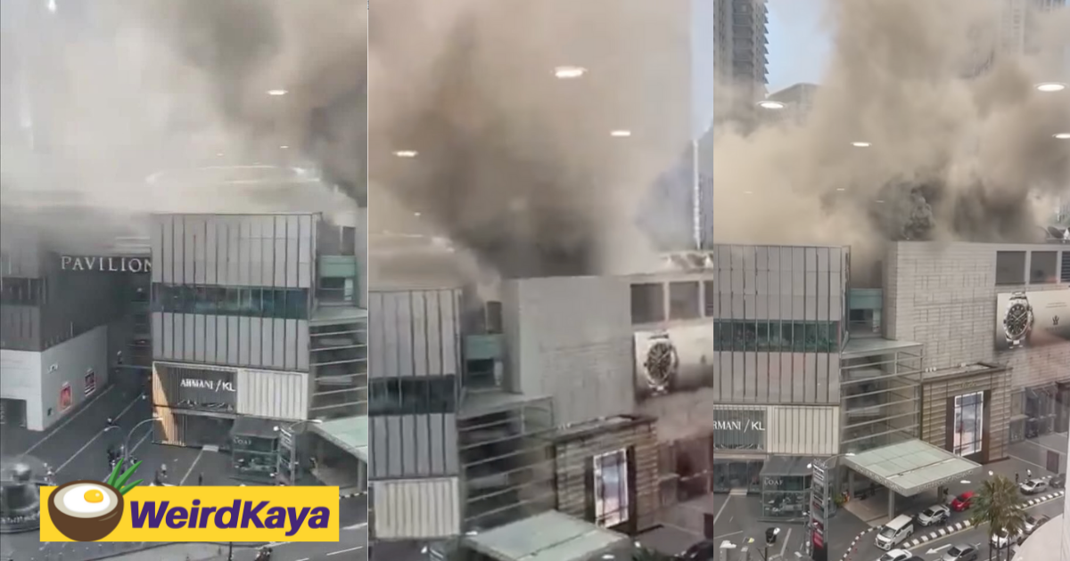 [video] billows of thick smoke pours out of pavilion kl after restaurant kitchen catches fire | weirdkaya