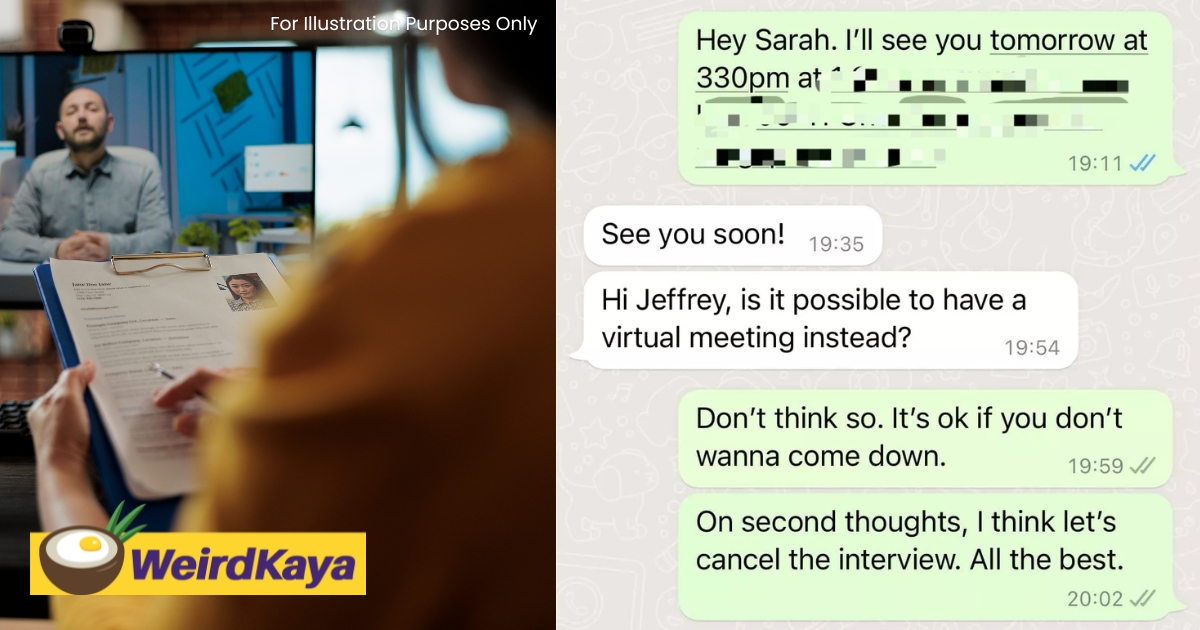 Sg boss calls off internship interview after candidate asks to have it virtually, sparks online debate | weirdkaya