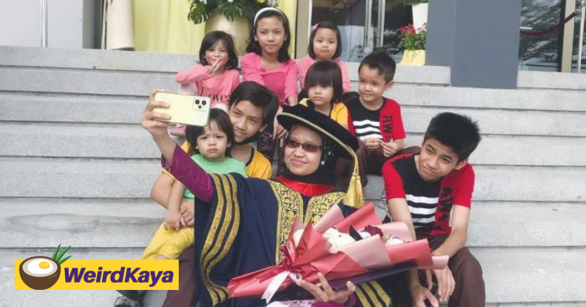 M'sian mother completes phd studies at uitm despite having to care for 8 kids | weirdkaya