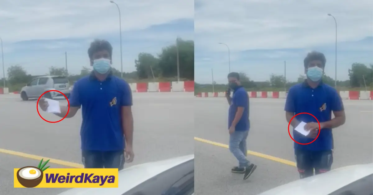 Foreign worker tries evading quarantine by covering pink bracelet with a sheet of paper | weirdkaya