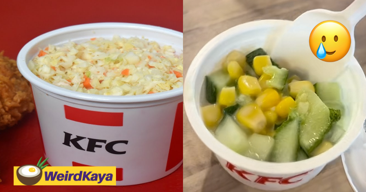 'give me my coleslaw! ' kfc customer expresses shock in seeing iconic side dish replaced by corn salad | weirdkaya