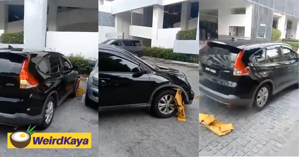 [video] man wrecks his own car to avoid paying rm50 clamping fee | weirdkaya